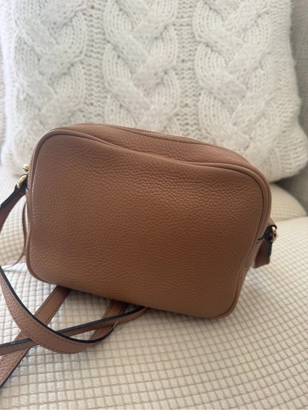 Gucci Brown Leather Crossbody Disco Bag with Tassel